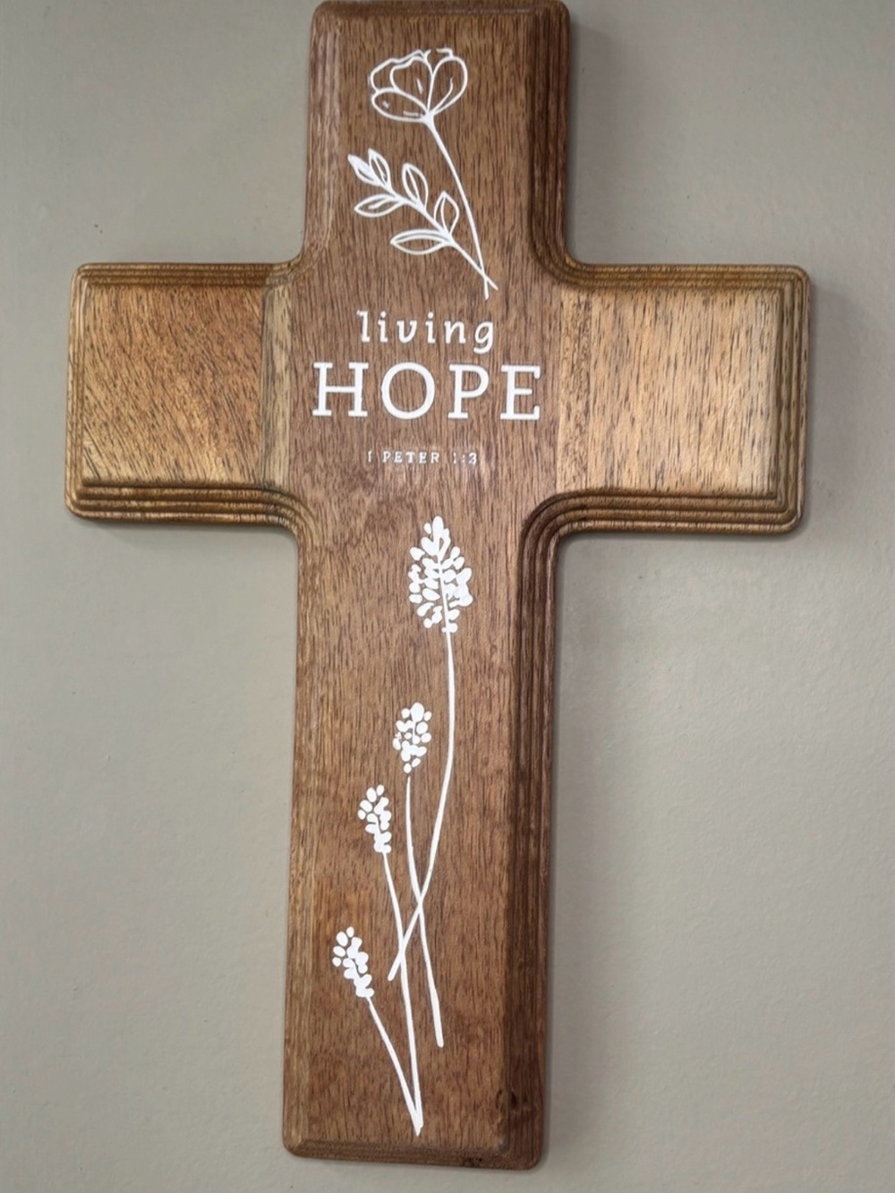 DaySpring - Mary & Martha ‘Living Hope’ 1 Peter 1:3 Wooden Wall Cross